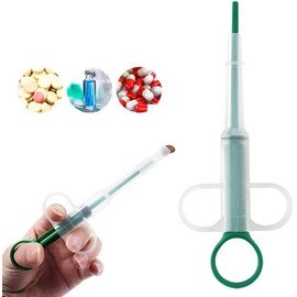 1Pc Green Pill Guns for Dog and Cat, Pet Piller Guns Pill Shooters Cat Tablet Soft Tip Syringes,Cat Pill Shooter,Pet Medicals Feeding Dispenser Tool for Small Animals,Feeding and Watering Supplies
