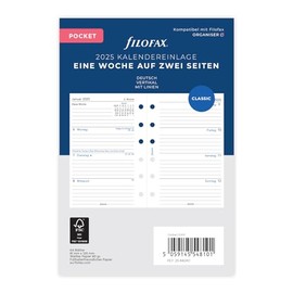 Filofax Pocket 1 Week on 2 Pages Vertical (German) 2025