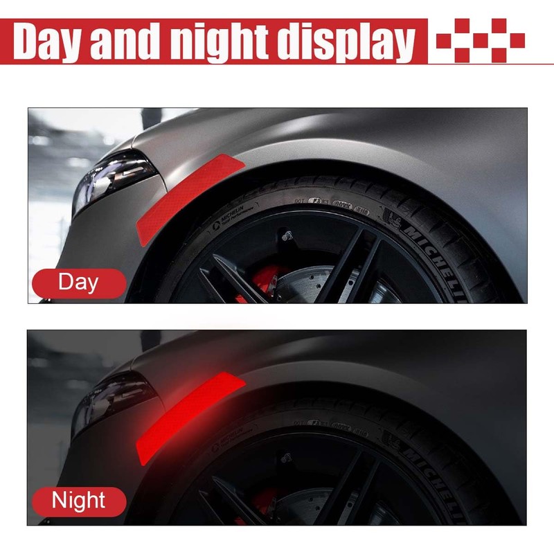 2PCS Car Reflective Trim Side Marker Stickers, Anti-Collision Wheel Eyebrow