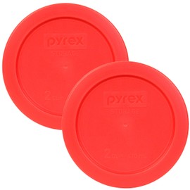 Pyrex 7200-PC 2-Cup Red Food Storage Replacement Lid (2-Pack) - Made in USA