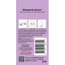 O2 Armor Nose Filters for Welders & Allergies - Nose Filter for Dust - Nasal Filters for Welding - Nose Dust Mask for Construction (30 Pack - 3x10, Size Small)