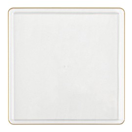 EcoQuality 13" inch Disposable Square Translucent Clear Plastic Plates with Gold Rim, China Like Party Plates, Heavy Duty Charger Plate, Dinner, Weddings, Baby Showers, Catering, Non Toxic (24)