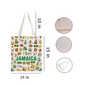Zuo Bao Jamaican Tote Bag Jamaica Lover Gift Jamaica State Shopping Bag Jamaica Baecation African Lion Gift (JAMAICA)