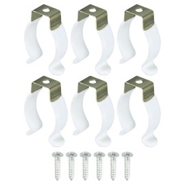 MECCANIXITY T8 U Clips Holder Bracket for LED Light Bulb Mounting Bracket Support Stainless Steel Fluorescent Tube Holder with Screws Pack of 6