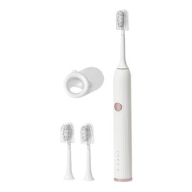 Electric Toothbrush Soft Bristle Waterproof Efficient Cleaning USB Rechargeable for Home Travel White