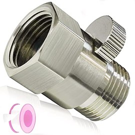 Shower Flow Control Valve, Shower Head Shut Off Valve, MAYYAYA Water Flow Control Valves, for Handheld Shower Head or Bidet Sprayer, Handle Lever G1/2 Water Flow Control Valve, Nickel, Brass