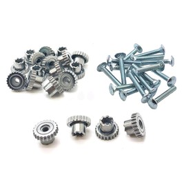 Self Locking Pet Carrier Metal Fasteners - 20 Pack - Replacement Doskocil Nuts Bolts (Medium 1-1/4 inch)