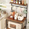 Korfile Kitchen Bakers Rack with Storage Shelves, Small Coffee Bar
