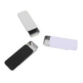 Ymapinc 3Pcs Small Metal Box Containers, Mini Storage Box, Small Container, Gum Holder, Slide Top Tin Containers for Candy, Jewelry, Pills, Crafts Storage (Black, White, Silver)