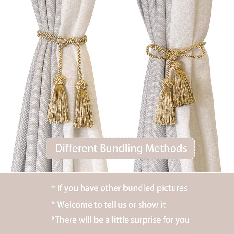 Curtain Tiebacks Curtain Tie Backs Rope Tassel Curtain Holdbacks Silver