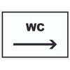 HB-Druck Toilet Sign with Text and Direction Arrow Right Toilet