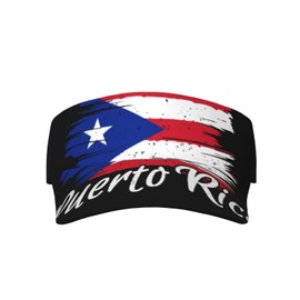 Cute Puerto Rico Flag Hats Men Women Sports Sun Visor Hats Cute Flag Print Sun Protection Cap Hat