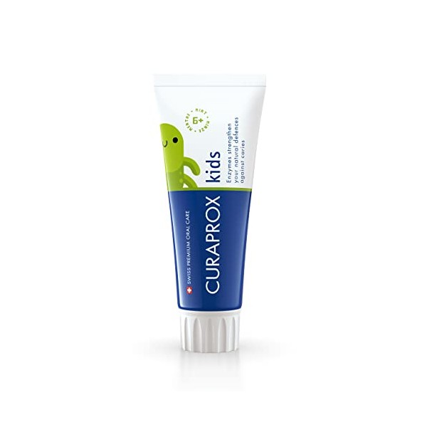 Curaprox Children's Toothpaste CS Kids Mint, 60ml - Toothpaste for Kids 6 + Years with 1,450 ppm Fluoride - SLS Free, Microplastic Free & Triclosan Free Kids Toothpaste.