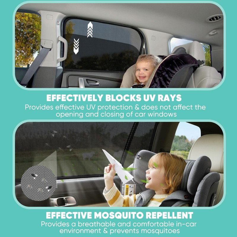 2 Stück Sonnenschutz Auto Baby, Autofenster Sonnenschutz, Universal Auto Elastizitä