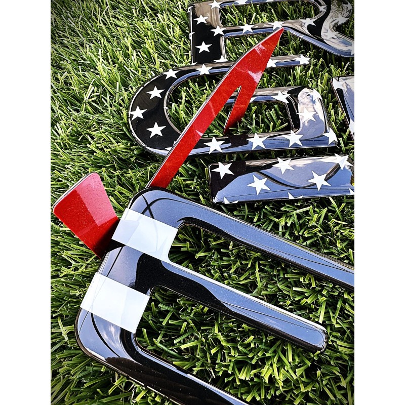 AUTOCARIMAGE RAISED TAILGATE LETTERS for RIDGELINE 2024 2025 BLACK FLAG