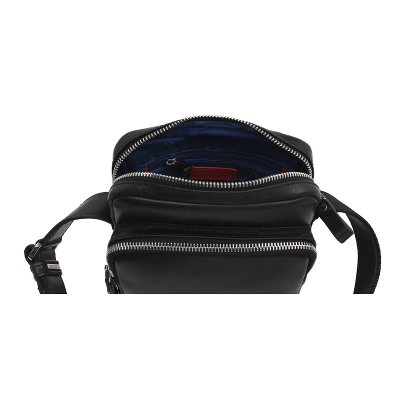 VISCONTI Leather Riley Shoulder/Messenger Bag ML40 Black