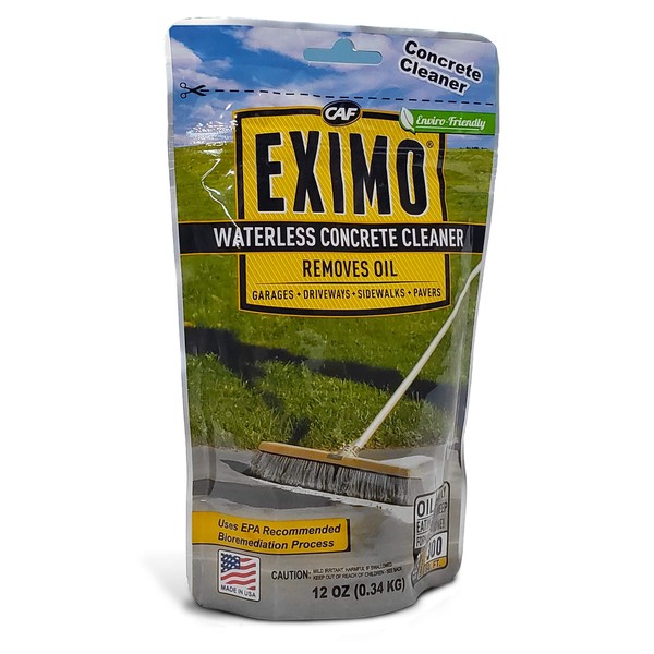 CAF Outdoor Cleaning EXIMO® Waterless Concrete Cleaner (0.75 lbs) for Driveway, Garage, Basement, and Walkway Surfaces, Advanced Stain Remover for Oils and Other Petroleum Stains