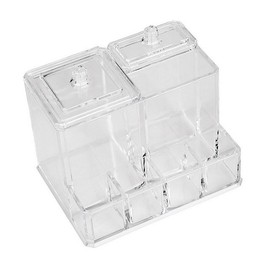 Beauty transparent cotton pad holder lid cotton swab dressing table Accessory Storage
