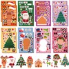 16 Sheets Christmas Children's Stickers Craft Set, DIY Cartoon Stickers