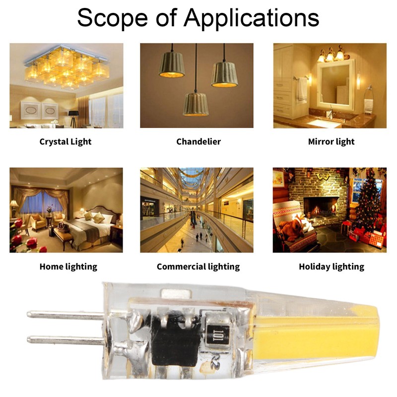 6 Pcs 6W 500LM G4 Bulb LED COB Silica Gel