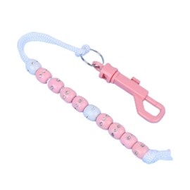 Golf Bead Chain Score Counter Nylon with Artificial Shining Stone Black Pink for Golf Supplies (Pink)