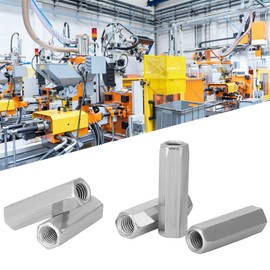 m10 coupling nut ◈ Hex Long Rod Nut, Akozon 5pcs Zinc Plated Steel M10*40/50 Long Hex Nut Hexagonal Thread Nut Threaded Fasteners Repair Parts(M10*50)