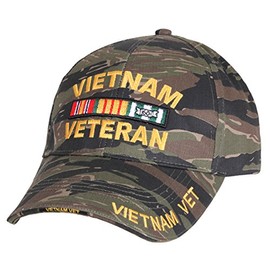 Rothco Deluxe Low Profile Vietnam Veteran Insignia Cap, Tiger Stripe Camo