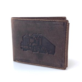 BUFFALO HILL Wallet I Truck Motif I Buffalo Leather Wallet I Genuine Leather Wallet I Landscape Format Men's Wallet I RFID Protection I Leather Wallet with Coin Compartment I 9 Card Slots I 2394,