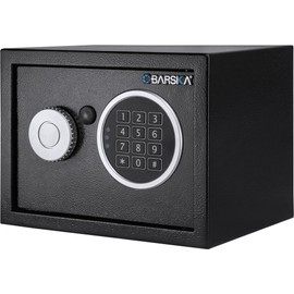 Barska Digital Keypad Home & Office Steel Security Safe Lock Box with Deadbolts - 0.22 Cu Ft Compact