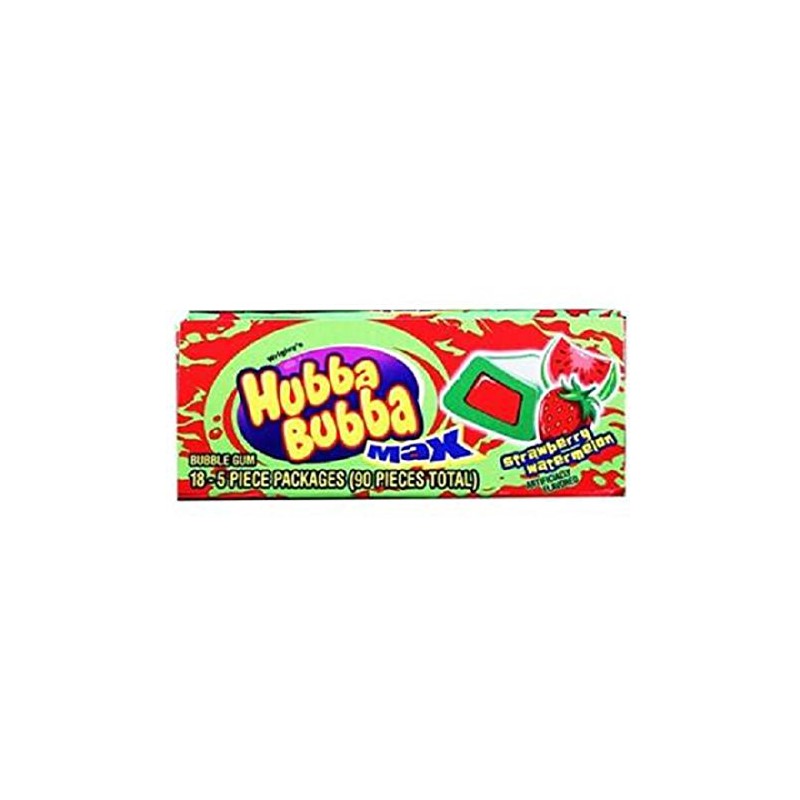 Hubba Bubba Max, Strawberry/Watermelon, Count 18 (5S) X 2 (Package