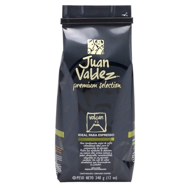 Juan Valdez Coffee Intense Volcan Espresso Dark Roast Ground Colombian Coffee ,12 oz