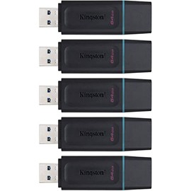 PSA Memoria USB Kit 5 Piezas, Exodia DTX 64 GB Kings (Modelo: DTX/64GB) Negro con Anillo Azul, Almacenamiento Compacto, COMPUTO Y PAPELERIA…