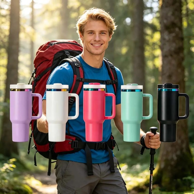 US 40oz Outdoor Tumbler Sublimation Printable Waterproof Lid Insulated Stainless