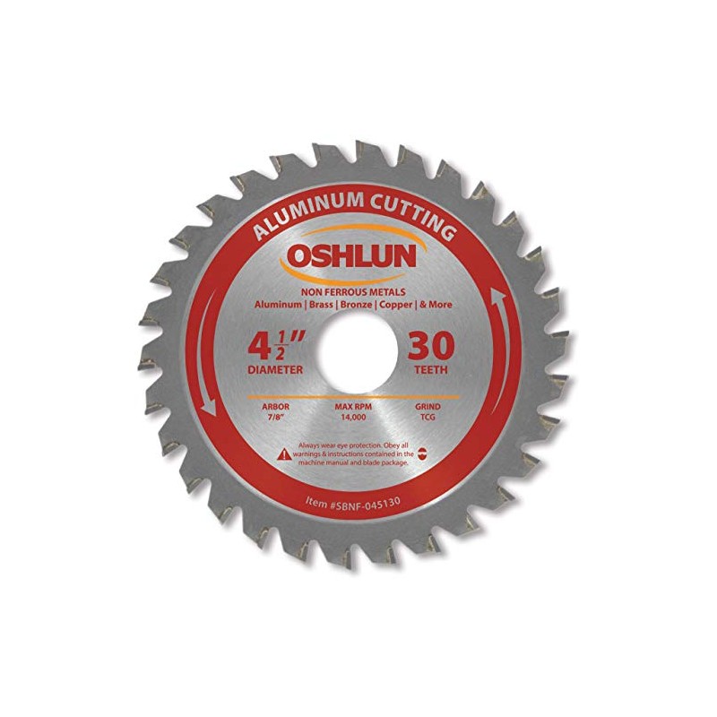 Oshlun SBNF-045130 4-1/2" 30 Tooth Tcg Saw Blade with 7/8"