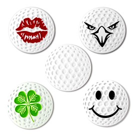 Myartte Creative Golf ball marker Soft Enamel Golf Markers 24.4MM Assorted 5 Pcs (Golf ball marker)