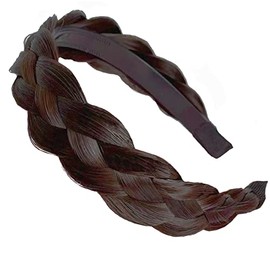 Diadema de 4 hebras de pelo sintético trenzado diadema trenzada con dientes banda para el cabello accesorio de belleza