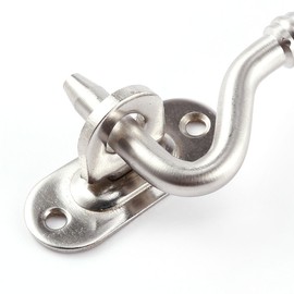 byou Cabin Hook, Hook and Eye Stainless Steel Holder Multi-Purpose for Shed Gate Garage Door Windows Cabin 6inch