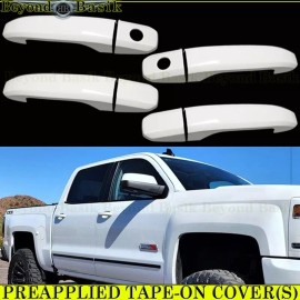 Torox 2014-2025 Chevy Silverado Door Handle COVERS 4-Door No Smartkey GAZ SUMMIT WHITE