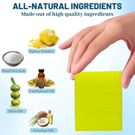 yoniagood 3 PCS Sulfur Dead Sea Soap, Natural Sulphur Bar Soap with Dead Sea Salt, Tea Tree Oil, Face & Body Exfoliating & Moisturizing Bar for Men & Women All Skin Types