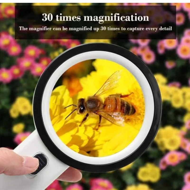10X Large Double Layer Optical Magnifying Glass with LED Light