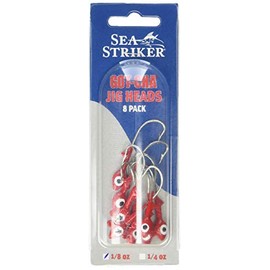 Sea Striker Got-Cha Jig Heads (8-Pack), 1/4-Ounce, Red Finish