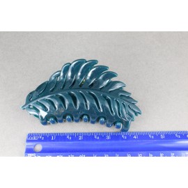 dark Teal leaf hair clip claw butterfly clamp 4 inches long open cut out leaves vine shiny plastic