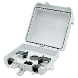 SatelliteSale Demarcation Box Outdoor Fiber Optic Network Interface Device (NID), 12-Port FTTH/FTTP Enclosure, Wall-Mountable Termination Box for Telecom, Broadband, and Data Applications