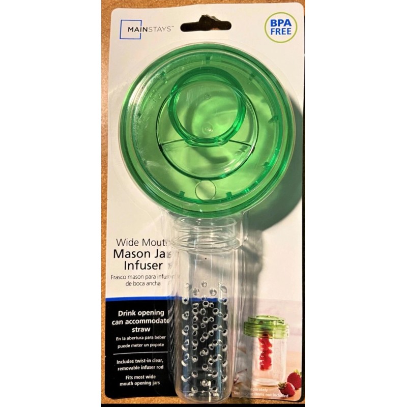 Mainstays Mason Jar Infuser Lid, Wide Mouth, with Opening for