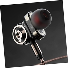 FELTECHELECTR Metal Headphone 3.5mm Braided Wire Earpiece Sport Headphones Unit Earbud Black