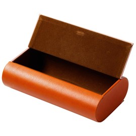 TRISKEL EYEWEAR Dual Glasses Case, Hard Shell 2-in-1 Storage for Sunglasses & Eyeglasses, Slim Magnetic Closure Case (Rosy Peach & Burnt Orange)