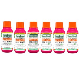 TheraBreath Anticavity Fluoride Mouthwash, Sparkle Mint, Travel Size, 3 fl oz - 6 Pack