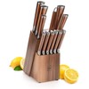 Copper Knife Set with Walnut Knife Block - Premium 13