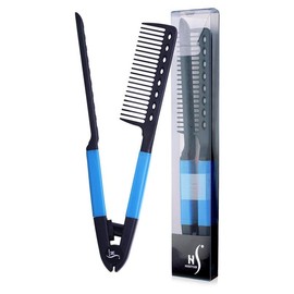 Herstyler Straightening Comb For Hair - Flat Iron Comb For Great Tresses With A Firm Grip (Pink) Smooth Handy Comfortable Comb:_Blue