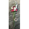 The Original Wooden Rose, Red with Black Tips and White